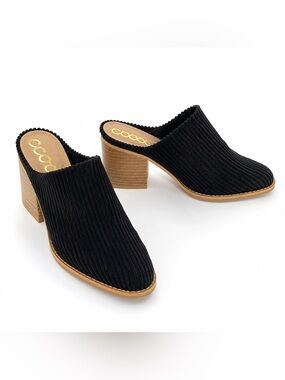 CCOCCI Vicky Black Corduroy Mule Clogs Slides New